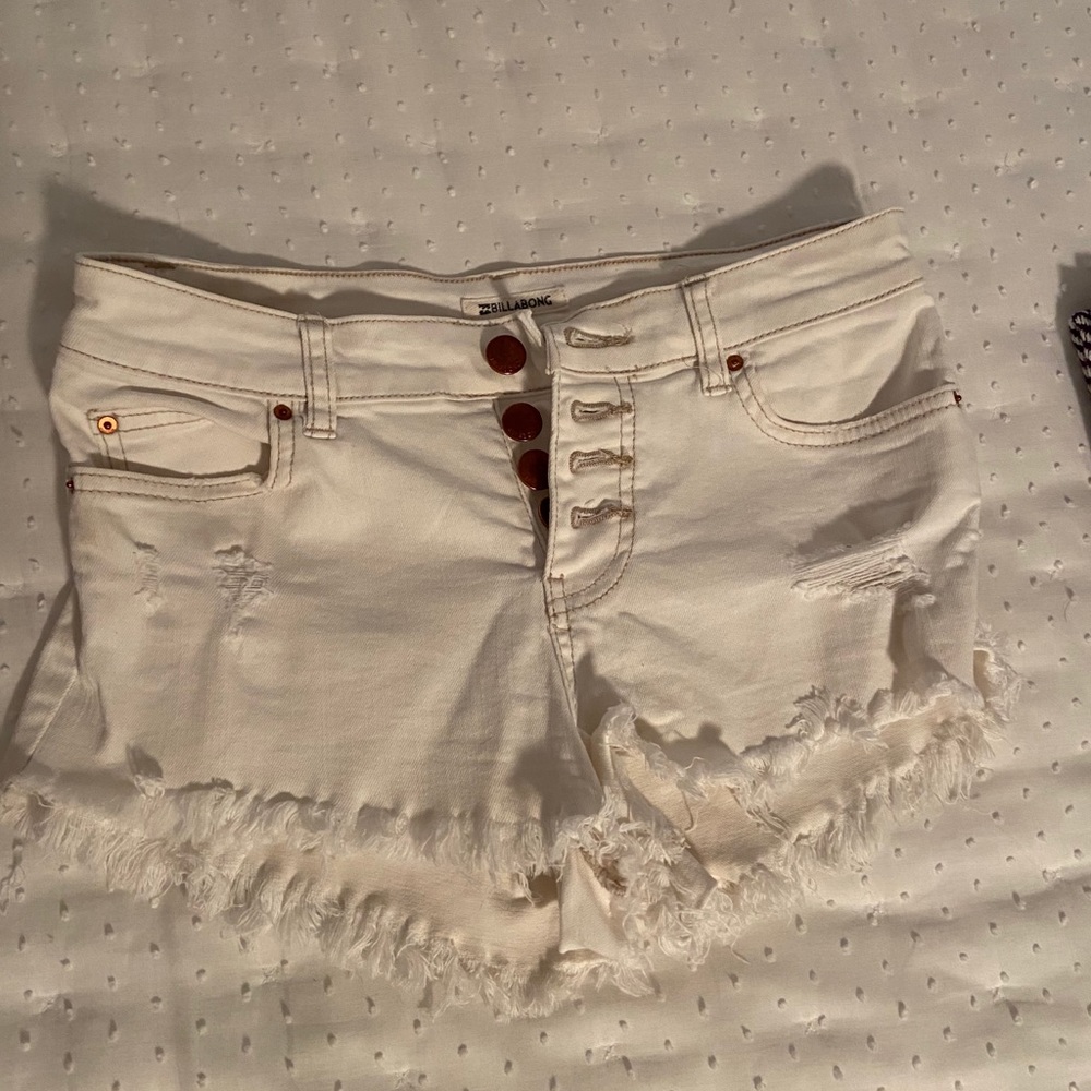 Billabong white jean shorts